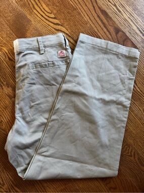 Red Kap PC20 Men’s Khaki Cotton Work Pants Size 34 Straight Leg